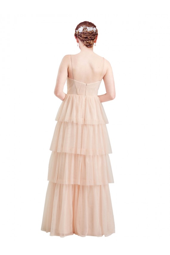 Best Tulle V-Neck Sleeveless Long Semi Formal Evening Dress Canada