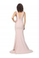 Best Stretch Crepe V-Neck Sleeveless V-Back Sweep Train Black Tie Evening Dress Canada