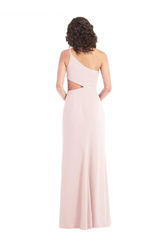 Best Stretch Crepe One Shoulder Sleeveless Pink Long Formal Evening Dress Canada