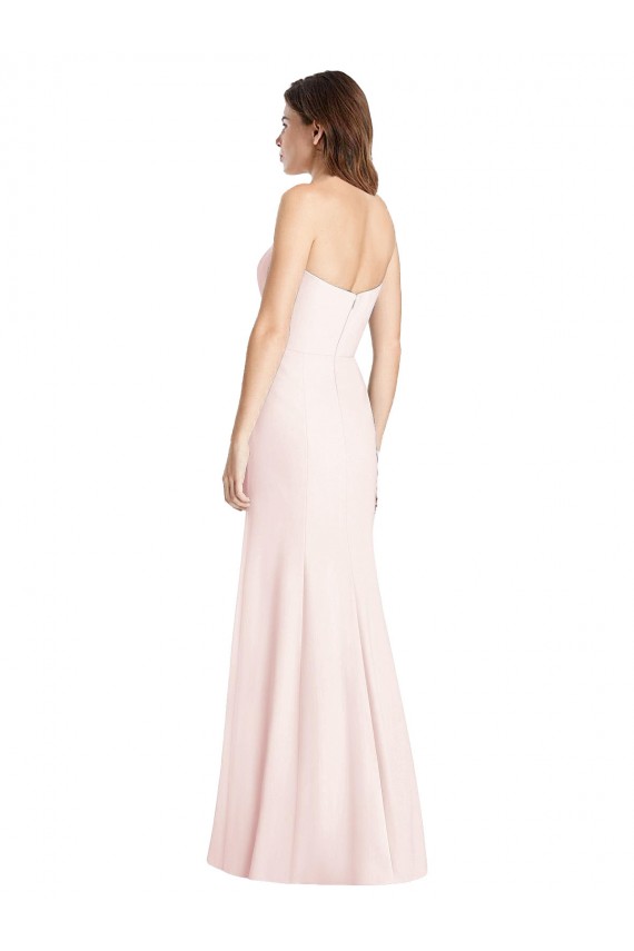 Best Stretch Crepe Sweetheart Sleeveless Low Back Long Semi Formal Evening Dress Canada