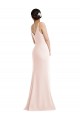Best Stretch Crepe V-Neck Sleeveless V-Back Pink Long Formal Evening Dress Canada