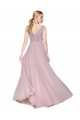 Best Soft Chiffon V-Neck Sleeveless V-Back Long Formal Evening Gowns Canada