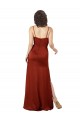 Best Silky Satin Spaghetti Straps Sleeveless Low Back Red Long Formal Evening Dress Canada