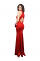 Best Stretch Satin Halter Neck Sleeveless Keyhole Back Long Formal Evening Dress Canada