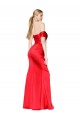 Best Stretch Satin Off the Shoulder Sleeveless Long Formal Evening Dress Canada