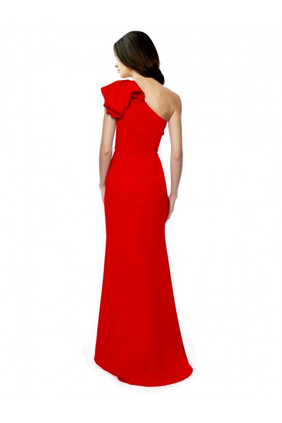 Best Stretch Crepe One Shoulder Sleeveless Long Formal Dress Canada