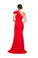 Best Stretch Crepe One Shoulder Sleeveless Red Sweep Train Semi Formal Evening Dress Canada