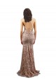 Best Stretch Crepe & Sequin Tulle V-Neck Sleeveless Open Back Rose Gold Long Formal Evening Dress Canada