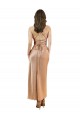 Best Silky Satin Cowl Neck Sleeveless Open Back Midi Length Formal Evening Dress Canada