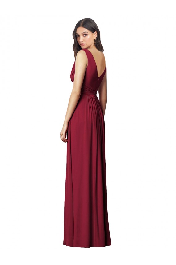 Best Soft Chiffon V-Neck Sleeveless V-Back Long Semi Formal Evening Dress Canada