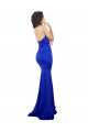 Best Stretch Crepe Sweetheart Sleeveless Low Back Royal Blue Long Formal Evening Dress Canada