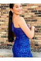 Best Velvet Sequin One Shoulder Sleeveless Short Homecoming Dress Canada