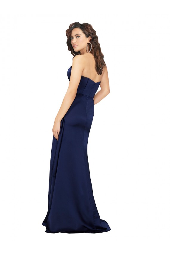 Best Silky Satin Sweetheart Sleeveless Long Formal Evening Dress Canada