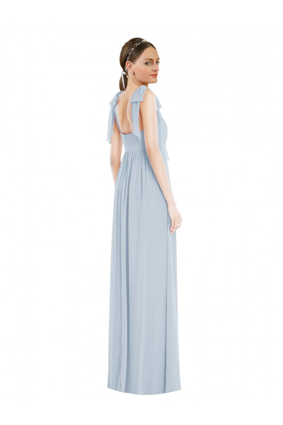 Best Soft Chiffon Spaghetti Straps Sleeveless Low Back Long Semi Formal Evening Dress Canada