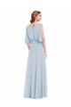 Best Soft Chiffon V-Neck Half Sleeves Long Evening Dress Canada