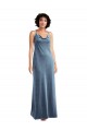 Best Stretch Velvet Cowl Neck Sleeveless V-Back Long Evening Gown Canada