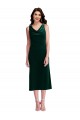 Best Stretch Velvet Cowl Neck Sleeveless V-Back Midi Length Evening Dress Canada