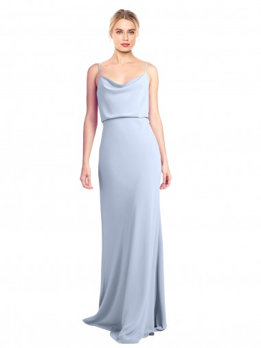 Best Stretch Crepe Cowl Neck Sleeveless V-Back Long Formal Dress Canada