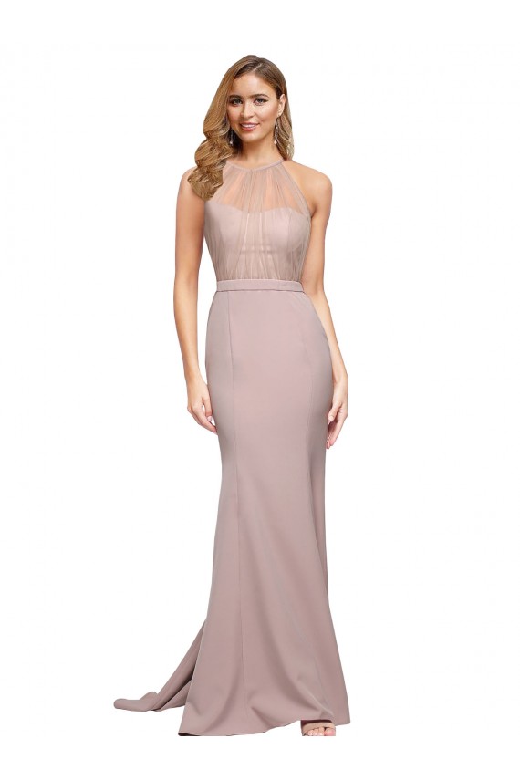 Best Stretch Crepe Sweetheart Sleeveless Sweep Train Formal Evening Dress Canada
