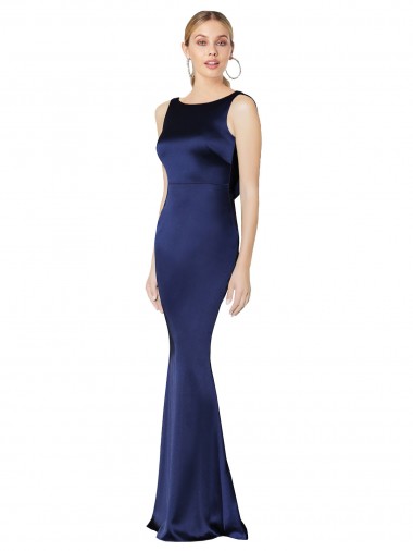 Best Stretch Satin Halter Neck Sleeveless Low Back Long Formal Evening Dress Canada