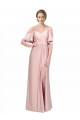 Best Silky Satin Off the Shoulder Cold Shoulder Low Back Long Formal Dress Canada