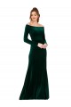 Best Stretch Velvet Off the Shoulder Long Sleeves Long Formal Evening Dress Canada