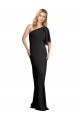 Best Stretch Crepe One Shoulder Flutter Sleeves Long Formal Evening Dress Canada