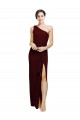 Best Stretch Crepe One Shoulder Sleeveless Long Black Tie Evening Dress Canada