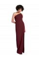 Best Stretch Crepe One Shoulder Sleeveless Burgundy Gold Long Formal Evening Dress Canada