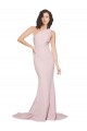 Best Stretch Crepe One Shoulder Sleeveless Mauve Sweep Train Semi Formal Evening Dress Canada