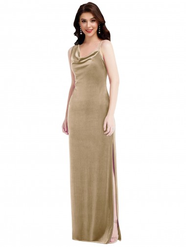Best Stretch Velvet One Shoulder Sleeveless Long Black Tie Evening Dress Canada