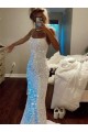 Best Velvet Sequin Spaghetti Straps Sleeveless Sweep Train Evening Dress Canada