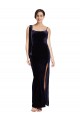Best Stretch Velvet Spaghetti Straps Sleeveless Low Back Long Formal Evening Dress Canada