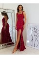 Best Velvet Sequin Square Neck Sleeveless Long Evening Gown Canada
