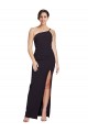 Best Stretch Crepe One Shoulder Sleeveless Black Long Formal Evening Dress Canada