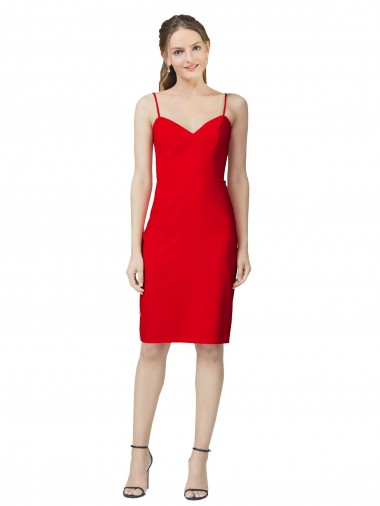 Best Stretch Crepe Sweetheart Sleeveless Cocktail Length Formal Evening Dress Canada