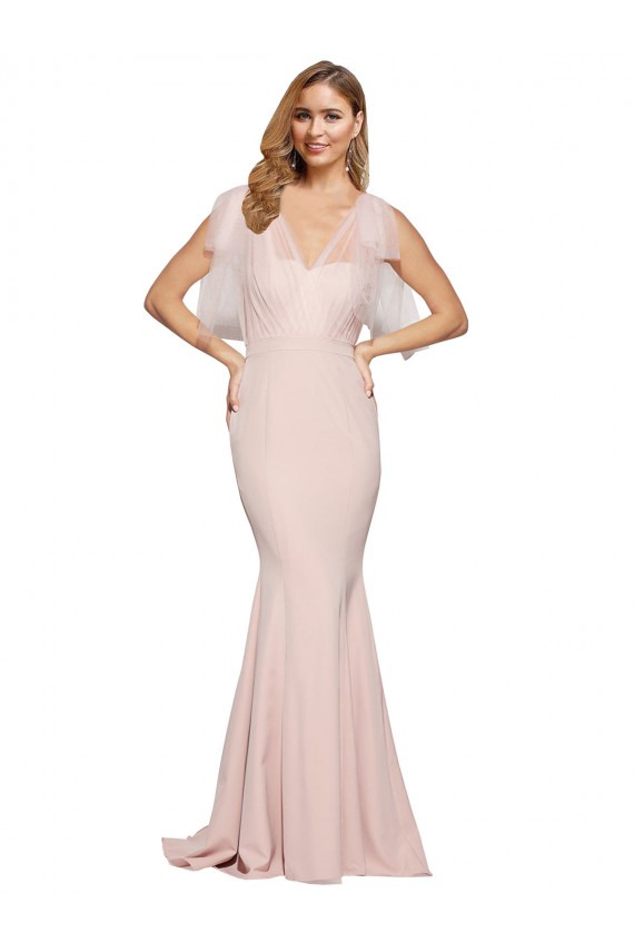 Best Stretch Crepe & Tulle Sweetheart Sleeveless Low Back Long Formal Dress Canada