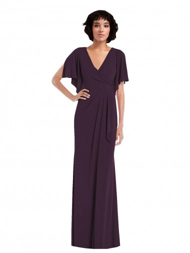 Best Spandex V-Neck Split Sleeves Long Formal Evening Dress Canada
