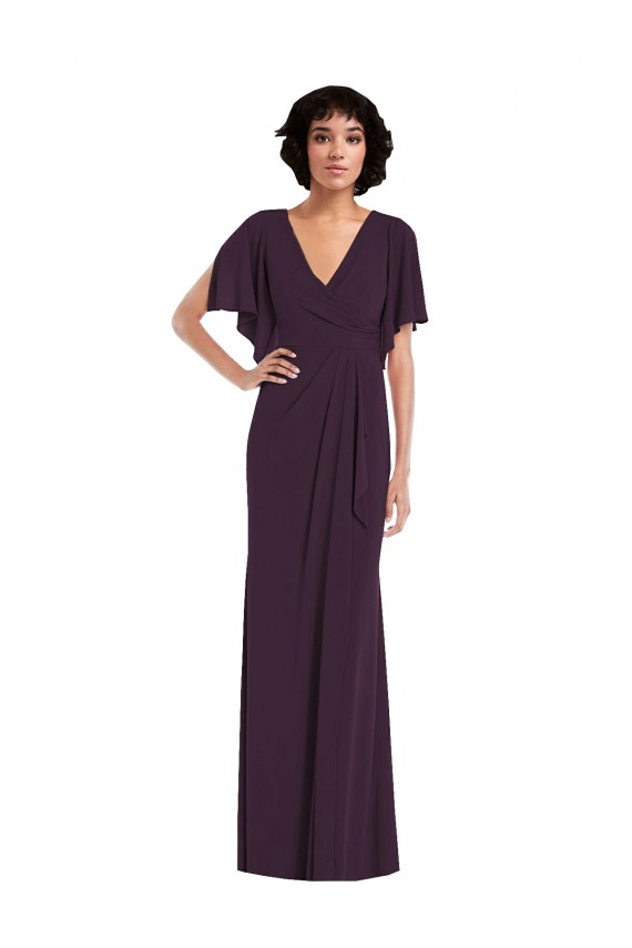 Best Spandex V-Neck Split Sleeves Long Formal Evening Dress Canada