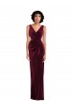 Best Stretch Velvet V-Neck Sleeveless Long Semi Formal Evening Dress Canada