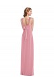 Best Soft Chiffon Halter Neck Sleeveless Open Back Skin Pink Long Semi Formal Evening Dress Canada
