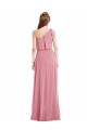 Best Soft Chiffon One Shoulder Sleeveless Skin Pink Long Semi Formal Evening Dress Canada