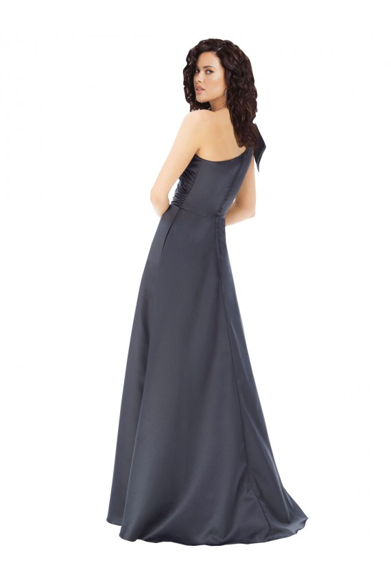 Best Satin One Shoulder Sleeveless Long Formal Evening Dress Canada