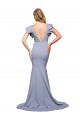 Best Stretch Crepe Round Neck Sleeveless V-Back Sweep Train Formal Evening Dress Canada