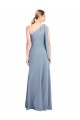 Best Stretch Crepe One Shoulder Flutter Sleeves Long Formal Dress Canada