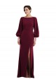 Best Stretch Crepe Bateau Neck Long Sleeves Open Back Long Formal Evening Dress Canada
