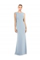 Best Stretch Crepe Bateau Neck Sleeveless Backless Long Semi Formal Evening Dress Canada