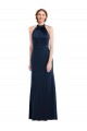 Best Stretch Crepe High Neck Sleeveless Open Back Long Semi Formal Evening Dress Canada