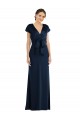 Best Stretch Crepe Off the Shoulder Cap Sleeves Keyhole Back Long Formal Evening Dress Canada