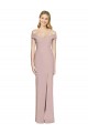 Best Stretch Crepe Off the Shoulder Sleeveless Open Back Long Semi Formal Evening Dress Canada